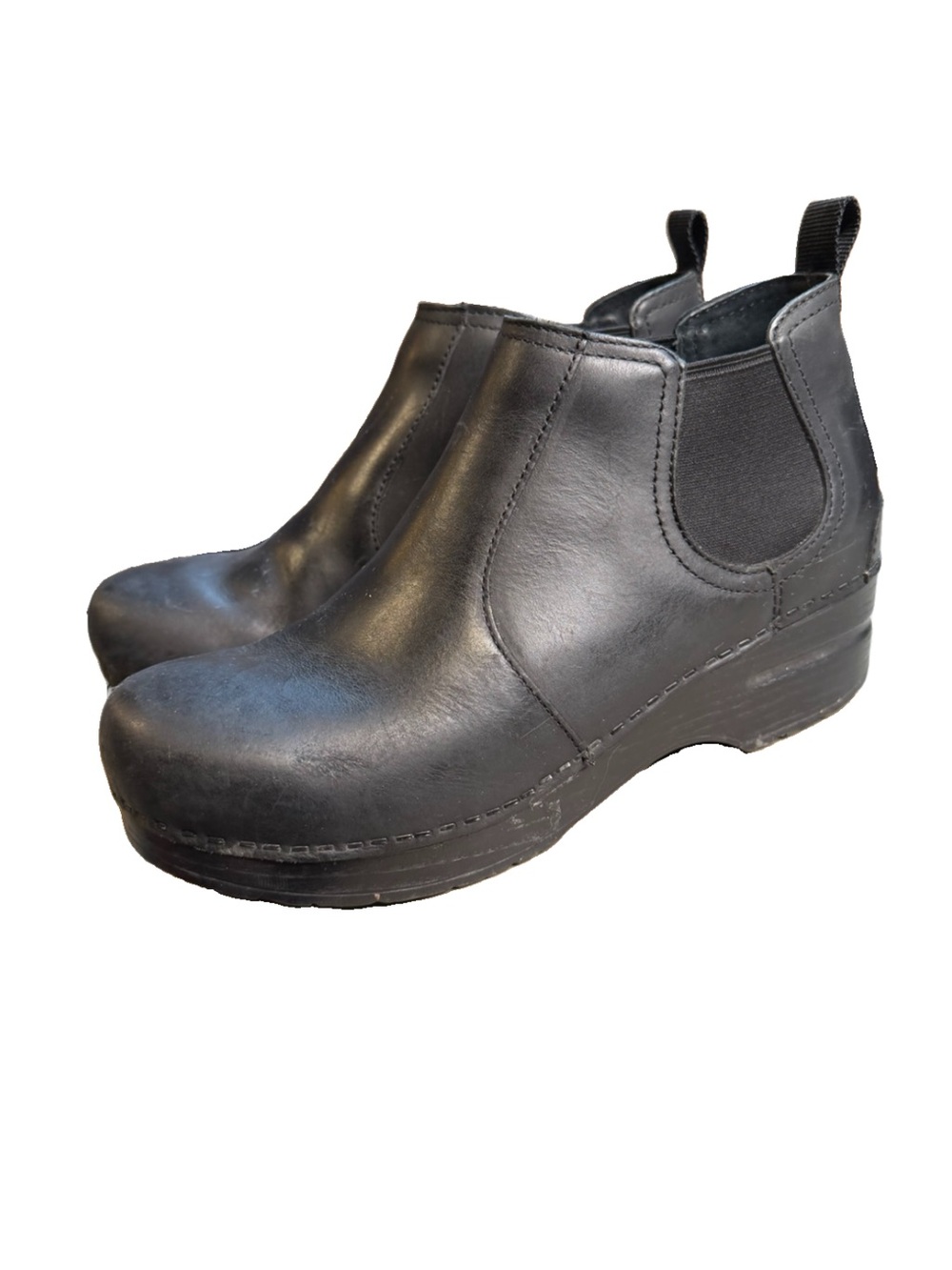 Dansko Women's Frankie black oiled leather Chelsea boot Size 38 S3